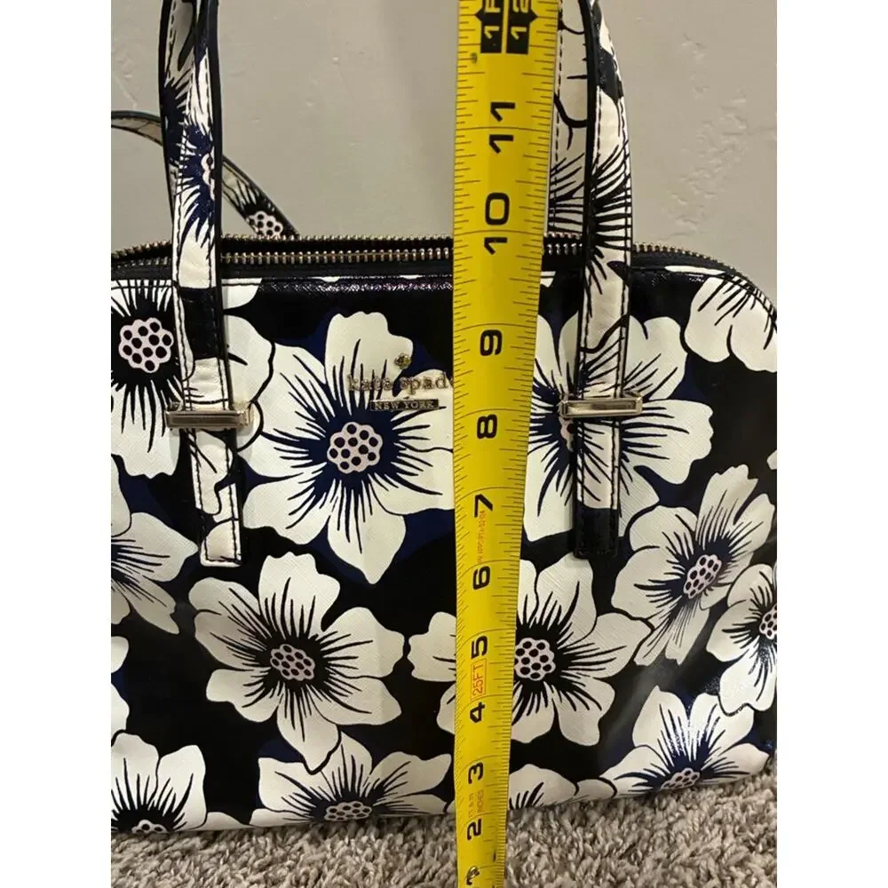 Kate Spade New York Cedar Street Floral Maise Satchel Bag Black and White 426
